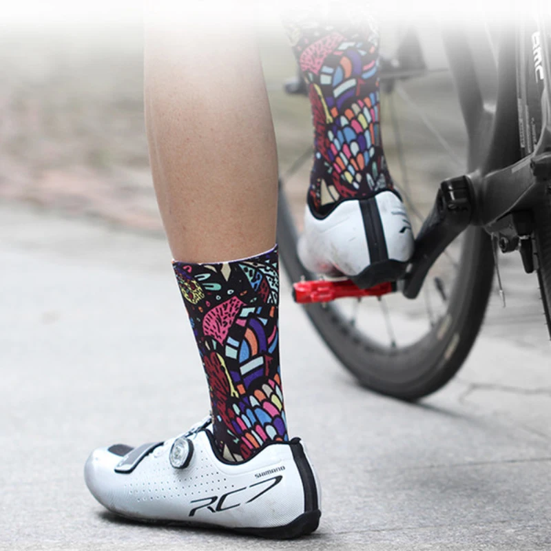 Горный мир модные печатные велосипедные носки профессиональные спортивные носки мужские и женские короткие носки для бега утолщенные баскетбольные марафоны