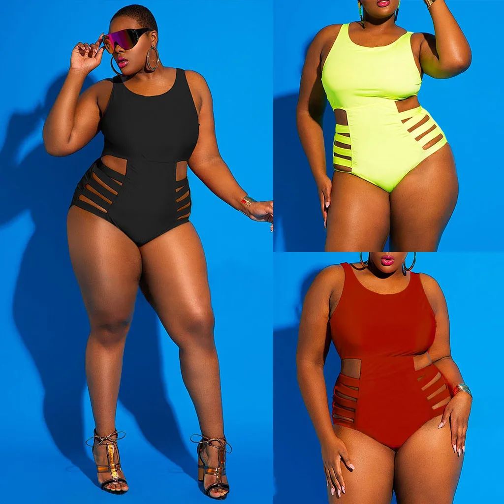 

Swimwear Women 2019 One Piece Plus Size High Waisted Plus Size One-Piece Monokini Swimwear Push Up Bikini Swimsuit Beachwear