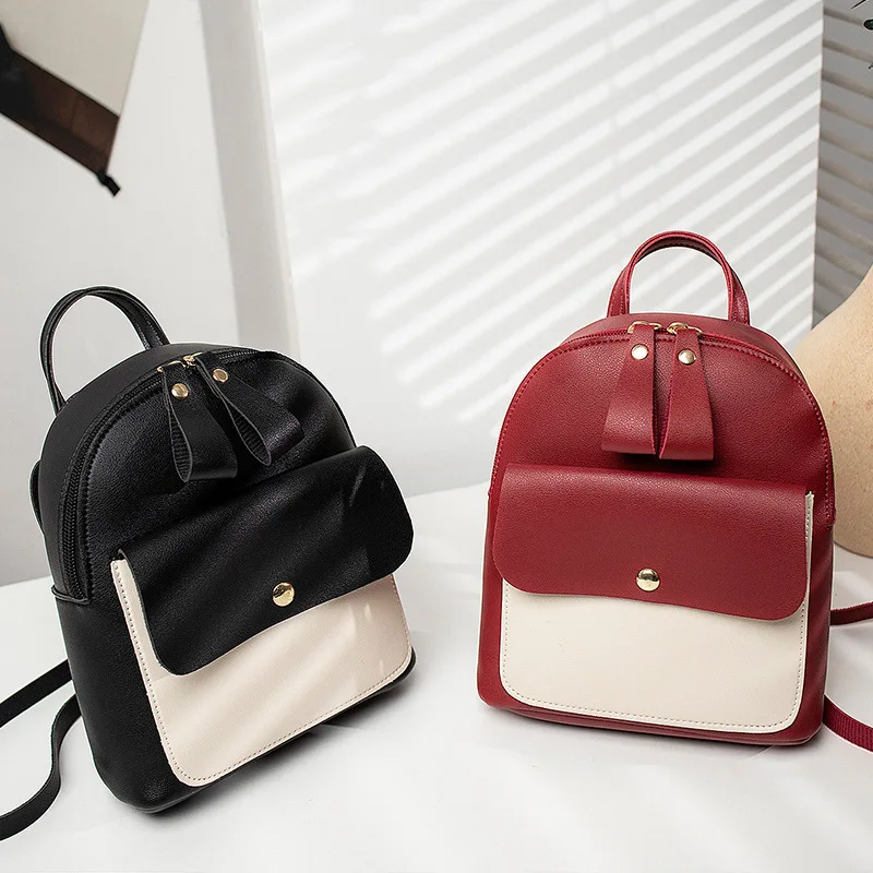 

Rhyme Bag Store 2019 Bag Female Summer New Korean Shoulder Bag Hit Color Small Backpack Simple Outdoor Handbag