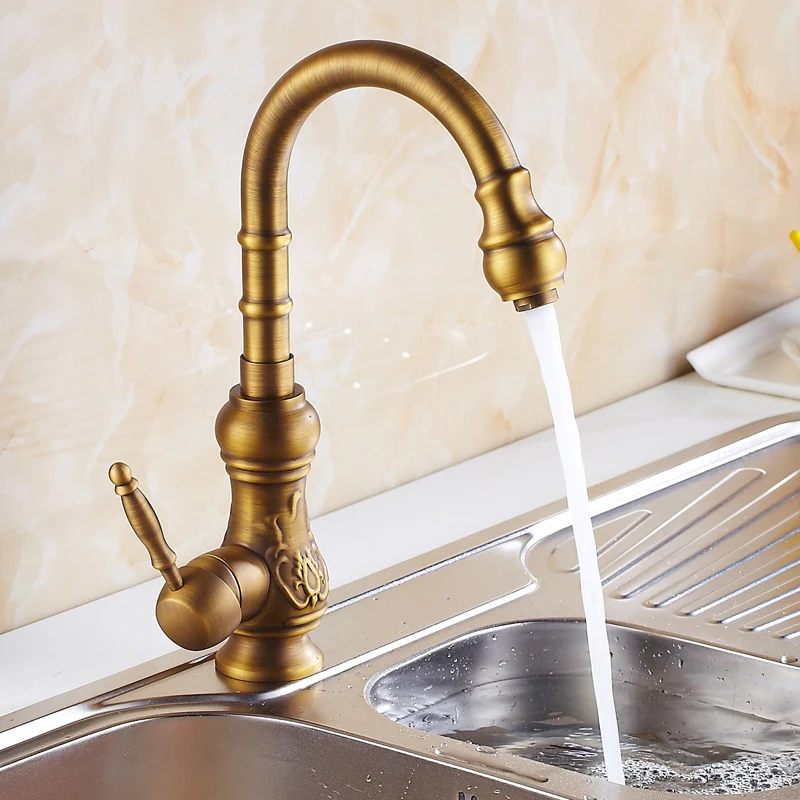 Free Shipping European Design Antique Br Kitchen Tap Free Shipping European Design Antique Br Kitchen Tap Faucet Single Hole Water Torneira Cozinha In Faucets From Home
