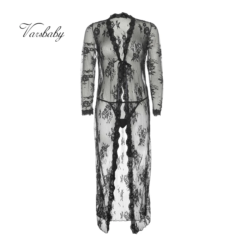 

Varsbaby sexy floral lace underwear sleepshirts deep V nightgowns for ladies