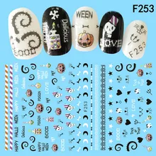 1 шт 8 расцветок Хэллоуин Для женщин водяные наклейки для ногтей наклейки для дизайна ногтей Маникюрные принадлежности для украшения d30de8