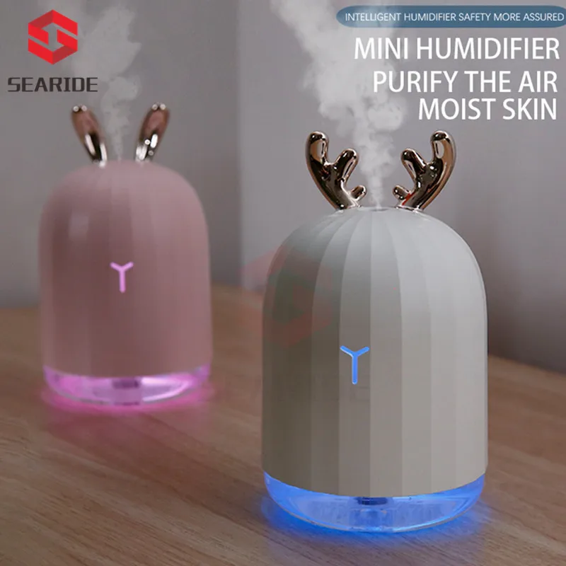 

220ml USB Diffuser Aroma Essential Oil Mini Air Humidifier Ultrasonic 7 Color Change LED Night light Cool Mist for home Car