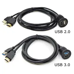 3ft USB 3,0 USB 2,0 HDMI Расширение флеш тире Панель крепление кабеля для автомобиля мотоцикла тире HDMI монтажа Панель 1 м