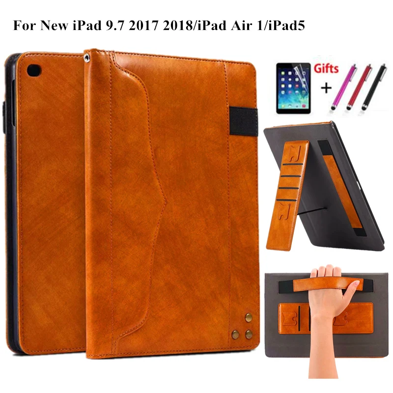 Чехол для iPad 9,7 дюймов 6th поколения 2018 2017 A1893 A1954 чехол для iPad Air 1 принципиально стороны владельца стенда основа + слоты для карт карман