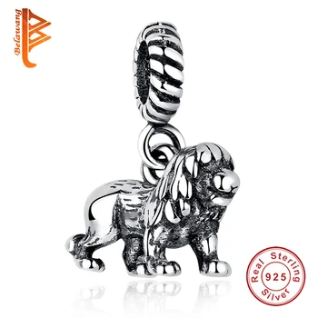 

BELAWANG New 925 Sterling Silver The Lion Big Hole Bead Charms Fit Original BW Charm Bracelets&Necklaces Women Accessories