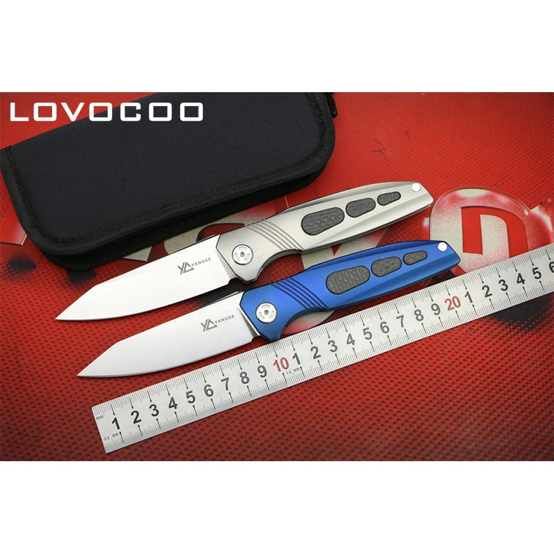 

LOCOVOO ELLIPSIS Flipper folding knife M390 blade Titanium handle Outdoor camping hunting pocket knives EDC tools Survival