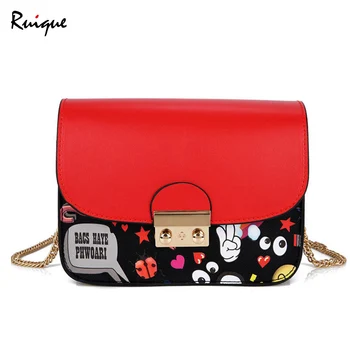 

Ruique New Girls Summer Mini Shoulder Bag Women Fashion Lock Multicolor Square Messenger Bag Female PU Small Chain Crossbody Bag