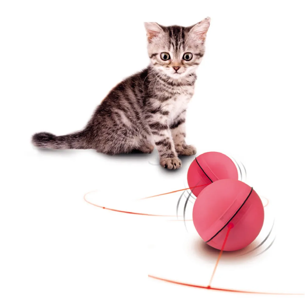 Светодиодный лазерный красный светильник для кошек и собак, электронный шариковый ролик, идеальная игрушка для вашего питомца, интерактивный лазерный шар для кошек, электрическая забавная игрушка