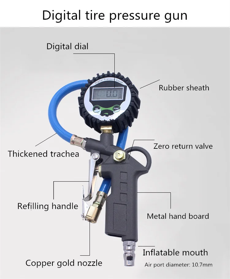 Профессиональный указатель цифровой вакуумный манометр в шинах, для автомобиля грузовика мотоцикла мотор пневматический пистолет измерительный прибор