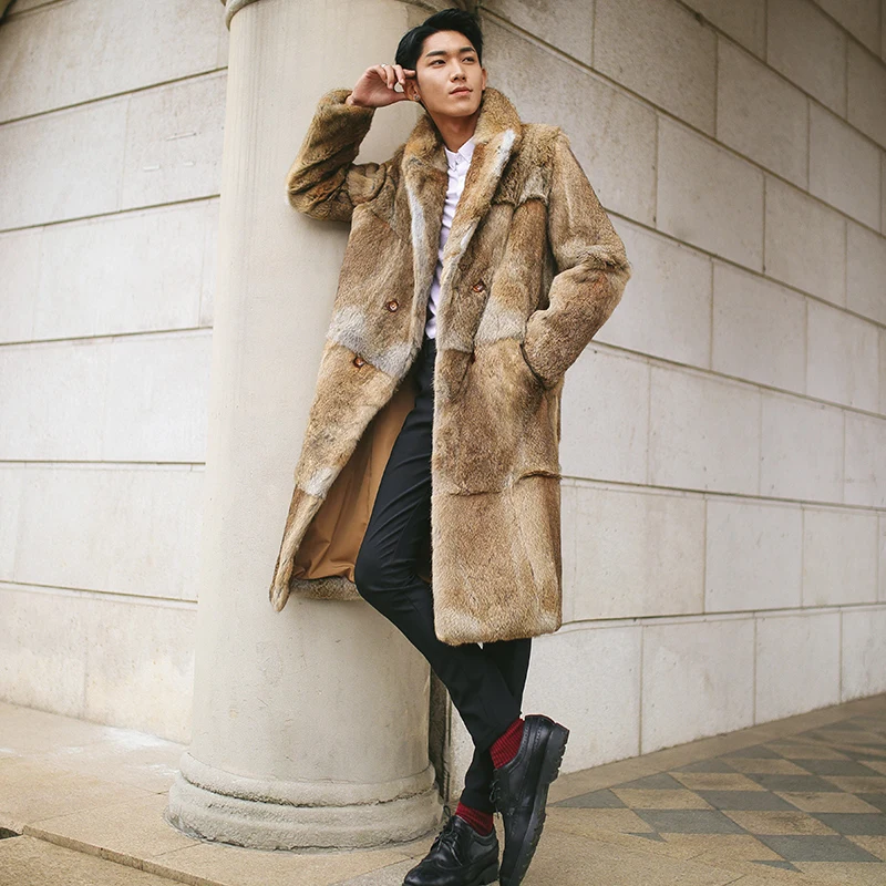 Lapin Pierre Véritable En Fourrure Topfur Rex De Chaud Nouveau Hommes Cm Mode Naturel Couleur 2018 Manteau Veste Pour Longue Cuir 100 f7gyvIbYm6