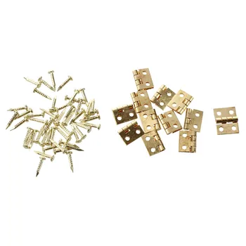 

12pcs 1/12 Dollhouse Miniature Furniture Cabinet Closet Mini Hinges - Golden