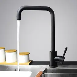 Черный краски спрей нержавеющая сталь Палочки ручка горячей и холодной воды 360 градусов вращающийся смеситель кран бассейна кран для кухня