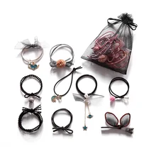 9 шт./компл. Женская Смешанная лента для волос эластичная резинка для хвоста для девочек повязка для волос WH998