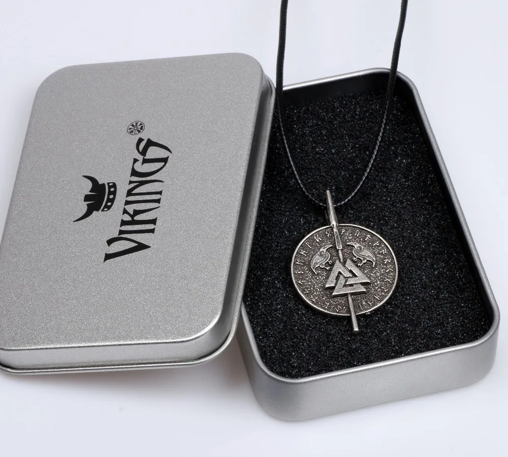 Viking Valknut Raven ожерелье Odin's Spear Vikings Runes талисман амулет викингов мужское