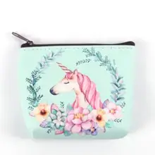 10 шт./партия, милые детские кошельки для девочек, держатель для монет, каваи, животное, единорог, короткий кошелек для монет, Женский Повседневный короткий кошелек с мультяшным животным