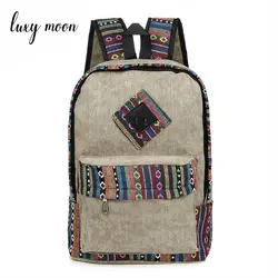 Новый женский этнический короткий холст рюкзак консервативный стиль школьная Леди Девушка Студенческая дорожная сумка для ноутбука