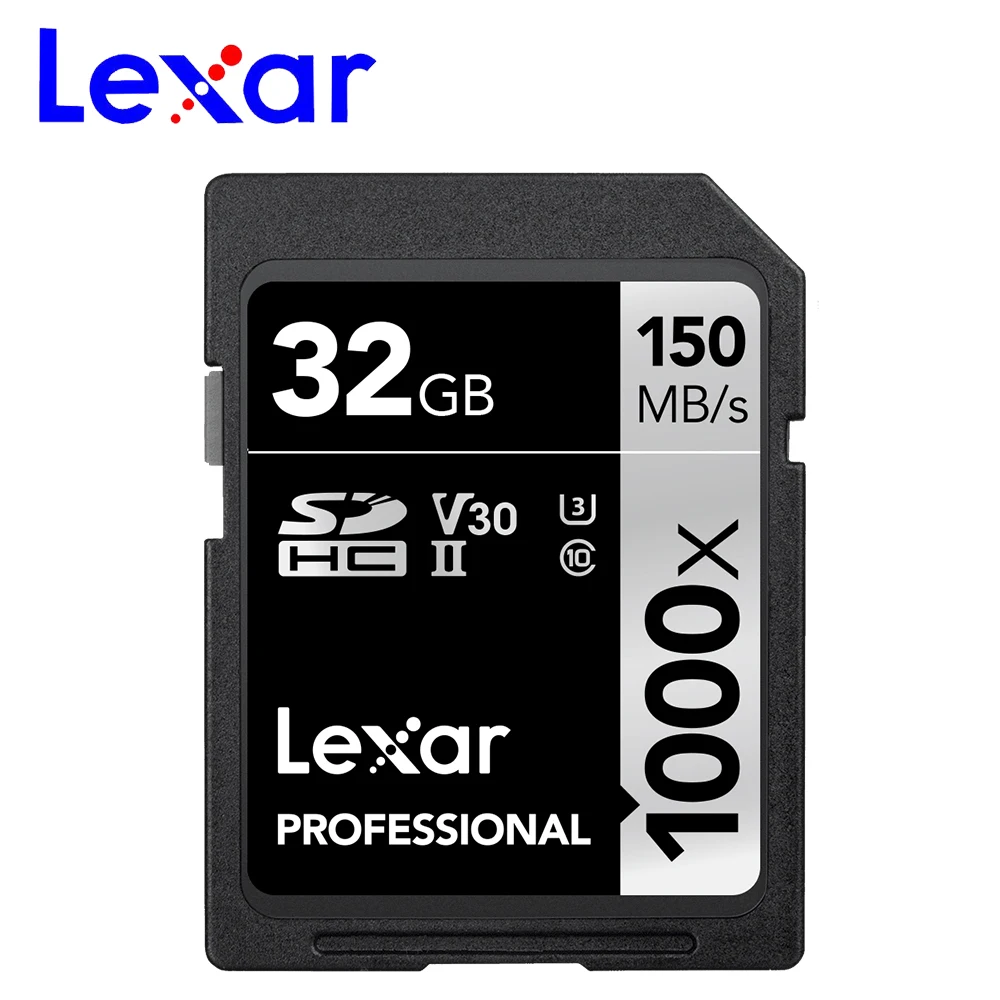 

Original Lexar 150MB/s 16GB 32GB SDHC 1000x SD Card 64GB 128GB 256GB SDXC UHS-II U3 Flash Memory Card For 3D 4K Digital Camera