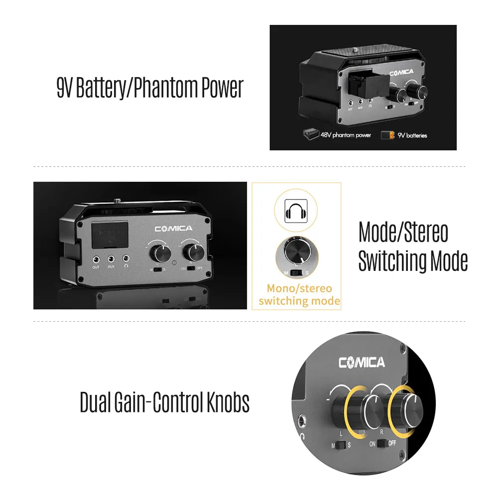 CoMica CVM AX3 XLR 6 35 мм/3 5 мм Mics аудио микшер адаптер предусилитель для Canon/Nikon/Sony DSLR