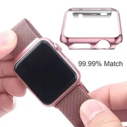 Хромированные PC Алюминий антидетонационных чехол защиты для Apple i-часы наручные ремешок смотреть полный защитные чехлы