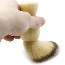 Высококачественная Мягкая шерстяная щетка для бритья волос для мужчин, Парикмахерская щетка для удаления пыли и бороды, Бамбуковая гладкая поверхность, щетка для чистки волос