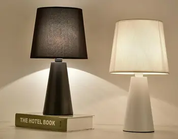 

Modern Table Lamp With Fabric Lampshade LED Lamparas de mesa Metal Desk Light E27 Hotel Lighting Deco Luminaria de mesa