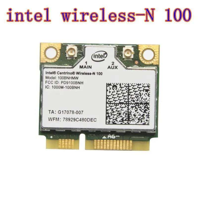

Intel Centrino Wireless-N 100 100BNHMW 802.11b/g/n 150 Mbps PCIe Half Mini Wireless Card