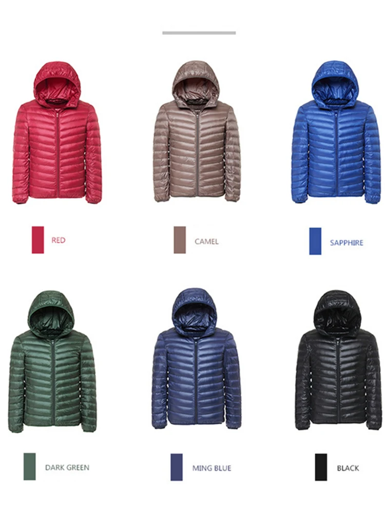 men's fashion warm Down Coat Jacket thin hooded Autumn winter jacket leisure thin feather jacket Male Coat Size: S-3XL down jacket mens jacket