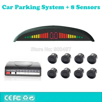 

Car Parking Assistance System with 8 Parking Sensors with Colorful Display Car Backup Reverse and Front Radar System Alarm Kit