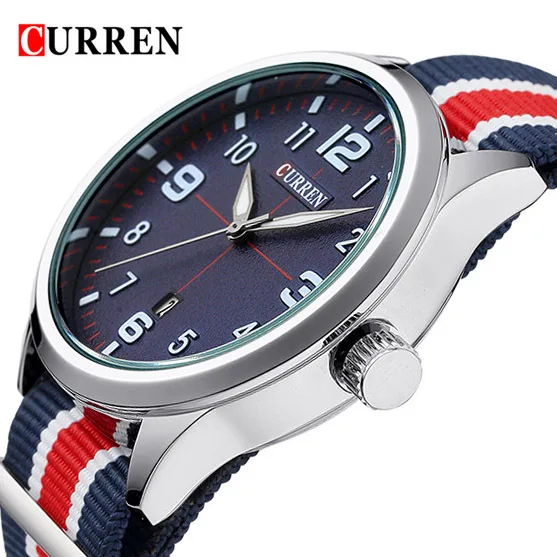 

CURREN Luxury Brand Casual Military Quartz Sports Men Watcher Nylon Strap Wristwatches Popluar Male Clock Relogio Masculino