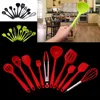 Ensemble d'ustensiles de cuisine en Silicone antiadhésif, résistant à la chaleur, vert, spatule, cuillère, pinceau, Wisk, pince, 10 pièces/ensemble ► Photo 3/6