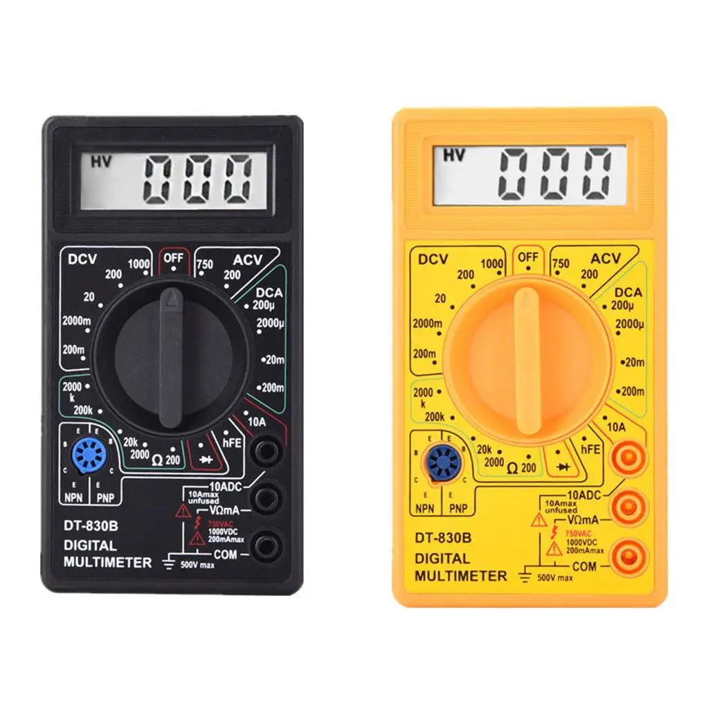 

LCD Digital DT-830B Multimeter Handheld Voltmeter Ohmmeter Ammeter AC DC Voltage Checker OHM DC Circuit Tester