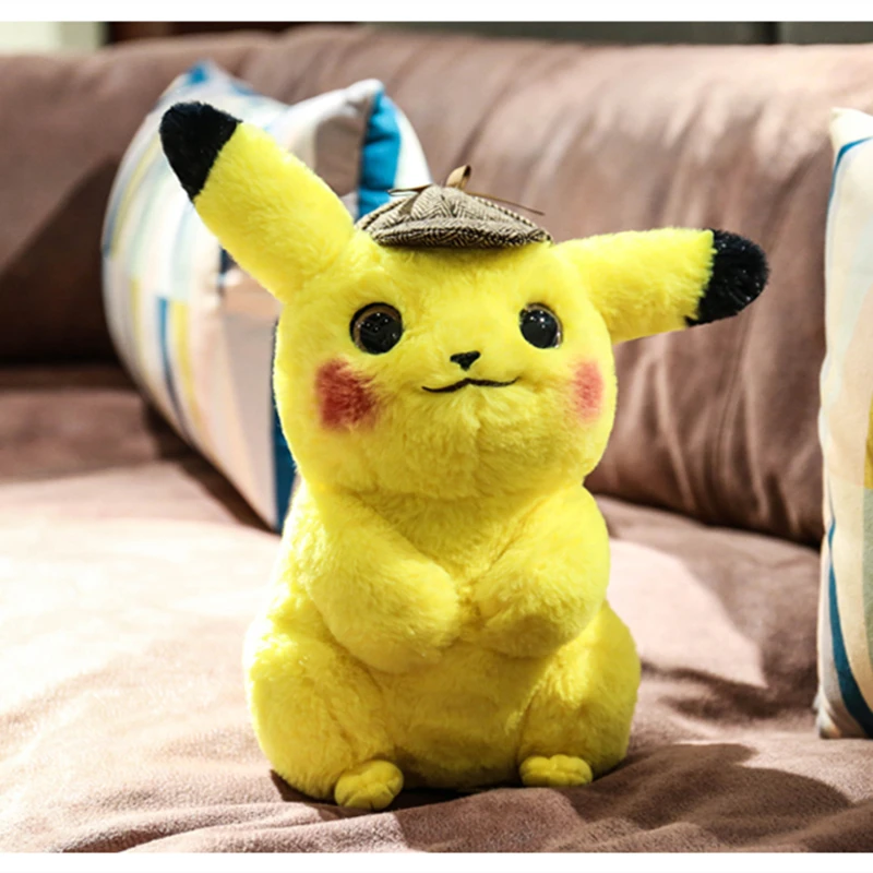 

Detective Pikachu Plush toy dressing Deadpool Pikachu kawaii Exquisite Movie character Stuffed Japan toys birthday present