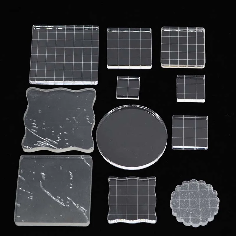 

Transparent Block Handle Stamping Acrylic Clear Stamping Blocks Essential Stamping Tools for DIY Scrapbooking/Card Making
