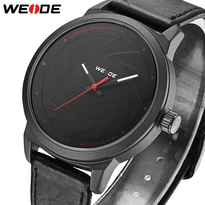 Мужские наручные часы WEIDE модные повседневные спортивные кварцевые с кожаным