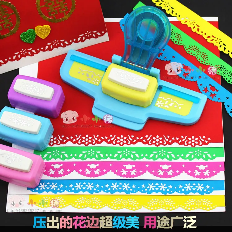 

Free Shipping of new design Craft Punch set (1pc press machine and 1pc craft border punch) for Scrapbooking handmade of coaster
