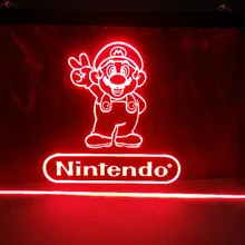 Nintendo игровая комната пивной бар светодиодный неоновый свет знак повесить знак домашнего декора ремесла