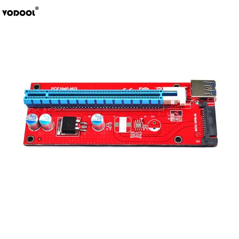 Новинка 007S PCI E расширитель переходная карта USB 3 0 164P Express 1x до 16x питания 6Pin SATA для