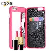 FLOVEME Armor For Apple iPhone 6 6s 6S Plus 7 Plus Lady Woman Makeup Mirror Card Slot Case Leather Bag For iPhone 7 7 Plus Cover