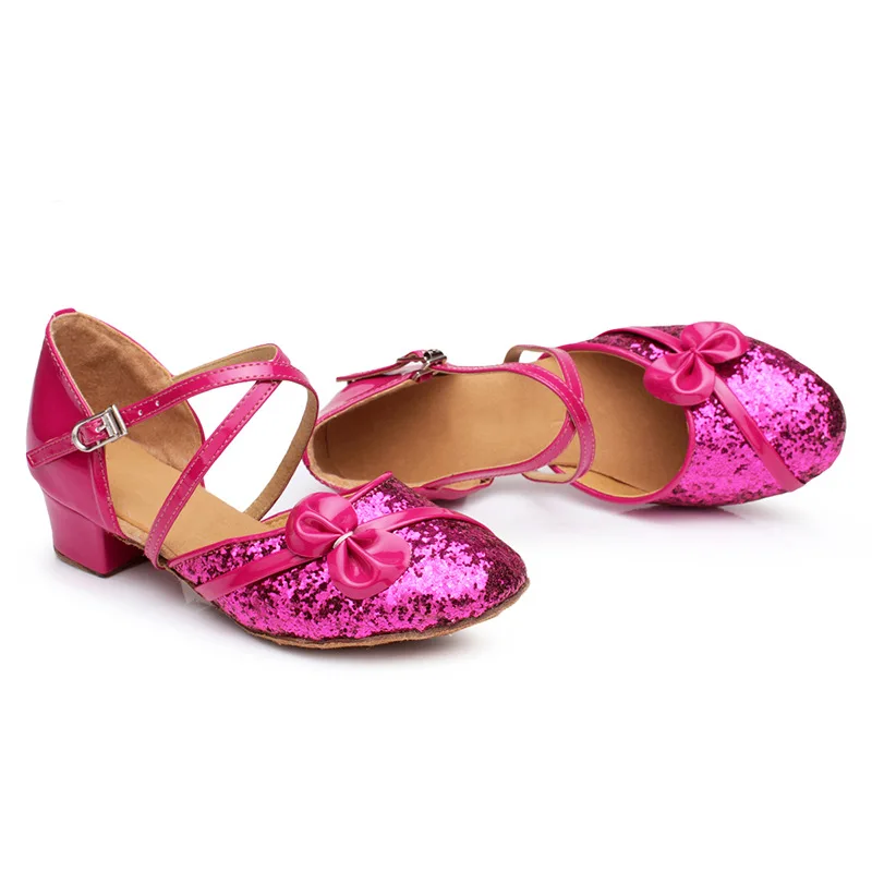 Оптовая продажа детская танцевальная обувь для девочек/ребенок/дети мягкая подошва бальное Танго Сальса Туфли для латинских танцев на