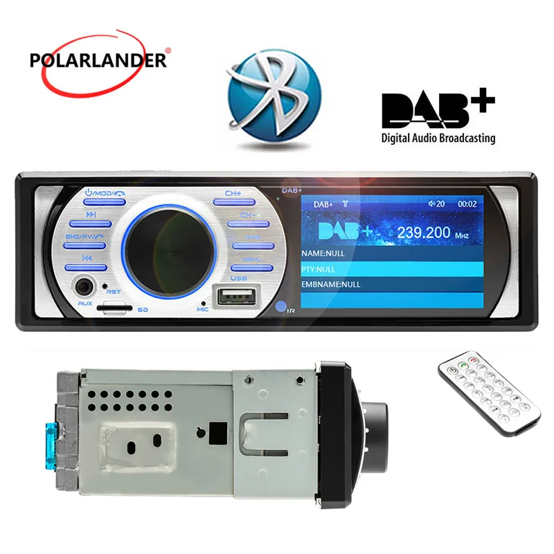 1Din Автомобильный радиоприемник 12V ISO Contact 3." HD USB / TF / AUX в FM-интерфейсе In-Dash с камерой Авто Аудио Стерео Bluetooth DAB+ MP5 / WMA Пуль