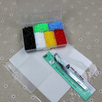 

2.6mm 6colors/set / 5500pcs PUPUKOU hama beads set educational Kids diy toys fuse beads small pegboard sheets ironing paper