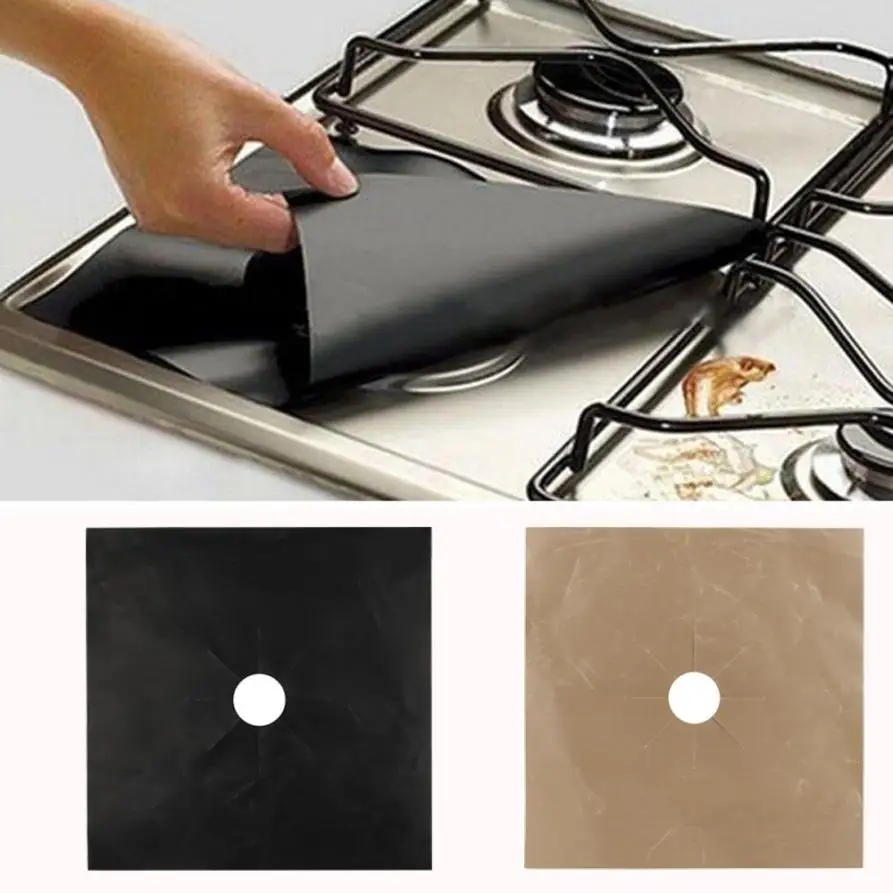 1PCS Reusable Gas Range Stove Top Burner Protector Liner Cover For