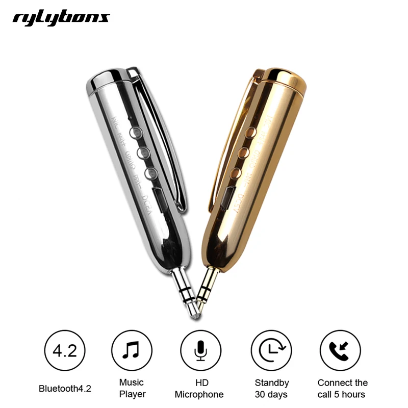 

rylybons Aux 3.5mm jack Receiver Adapter Double Output 4.2 Bluetooth Handsfree Car Kit Aux Bluetooth Hands Free Music Receiver