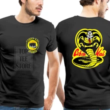 Новинка года; Летняя мужская футболка с короткими рукавами и логотипом из фильма «Кобра КАИ каратэ» футболка из хлопка