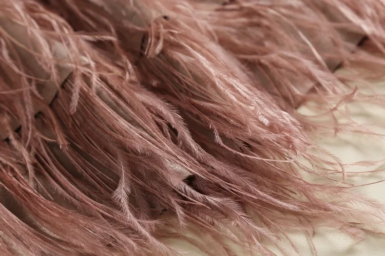 Страусиная юбка женская зима осень натуральный страусовый перо миди юбка розовый/синий/черный кисточкой Настоящее перо длиной до колена юбка