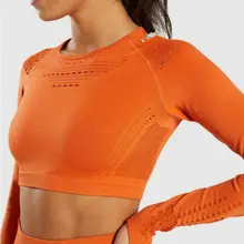 Безупречные трикотажные топы для йоги с длинными рукавами, топы для тренировок для женщин, топы для фитнеса, тренажерного зала, топы для занятий спортом, Спортивная рубашка для женщин