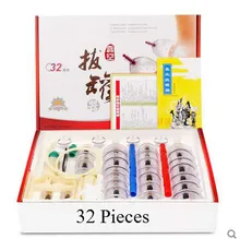 Cheap 32 Pieces Cans cups chinese vacuum cupping kit pull out a vacuum apparatus therapy relax massagers curve suction pumps