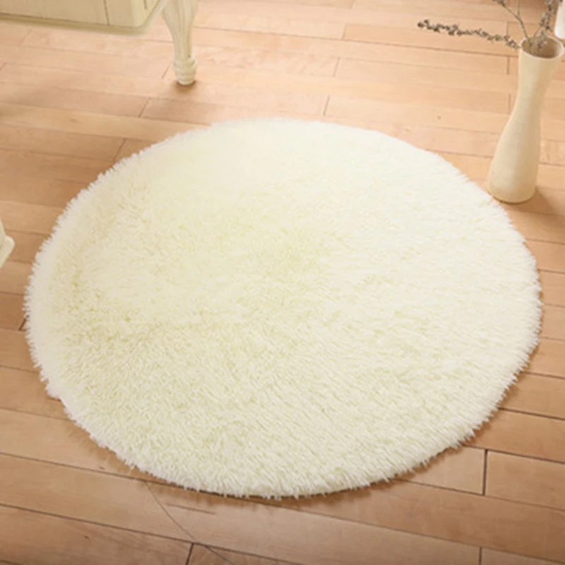 

Hot Soft Shaggy Area Round Living Room Bedroom Floor Mat 0.3m multiple Colour