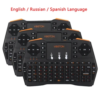 

2.4G Wireless Mini Keyboard 3 Languages English/Russian/Spanish Remote Control Keyboard for PC Laptop Smart TV Raspberry Pi